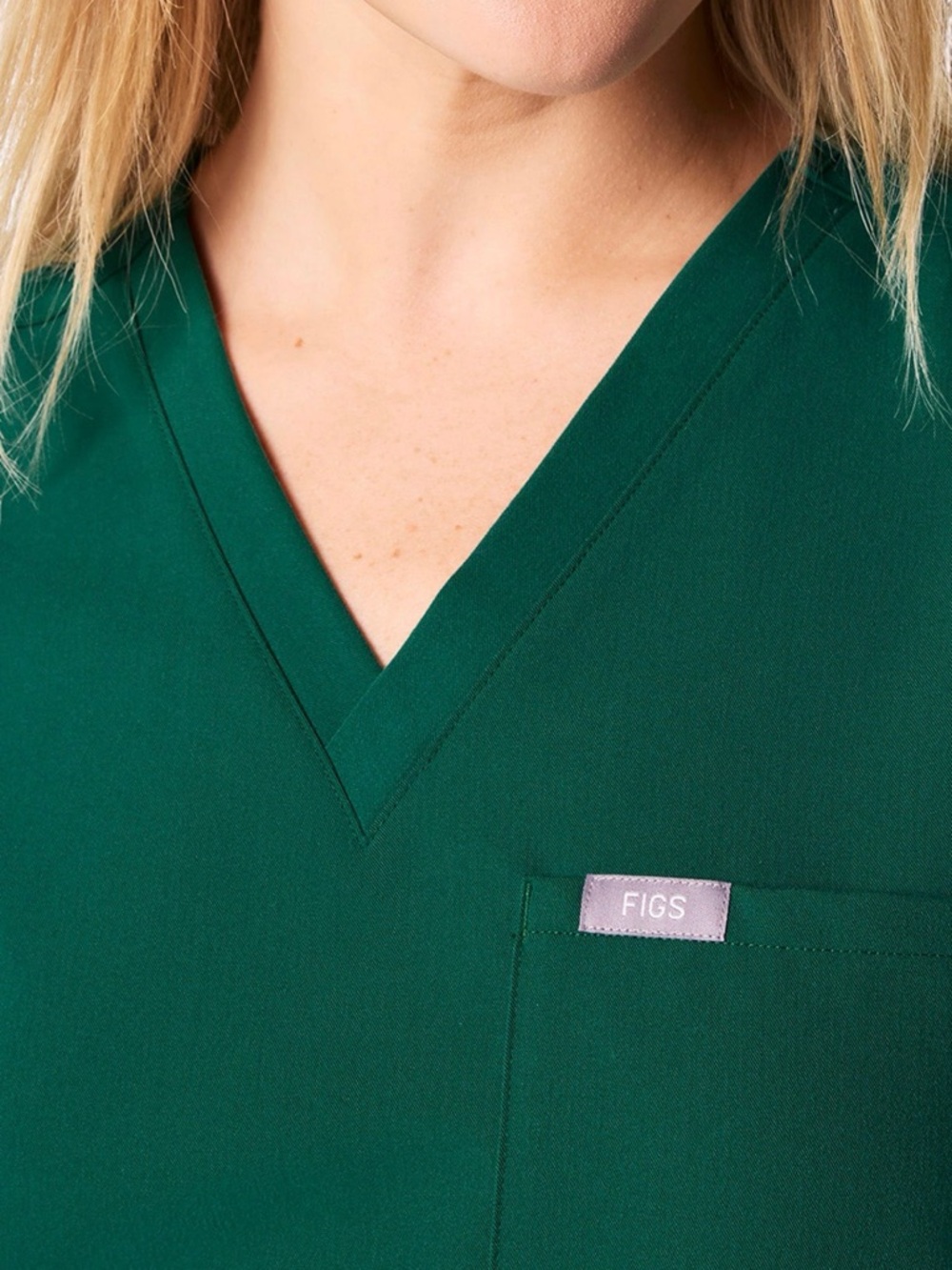 Figs Hunter Green Catarina top